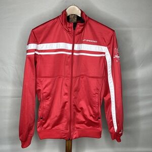 Vintage Brooks Running Men's Red Jacket Full Zipper Berkshire Hathaway 2012 Med